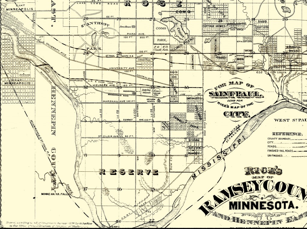 St. Paul Rice Map, 1874